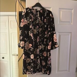 Long floral blouse kimono